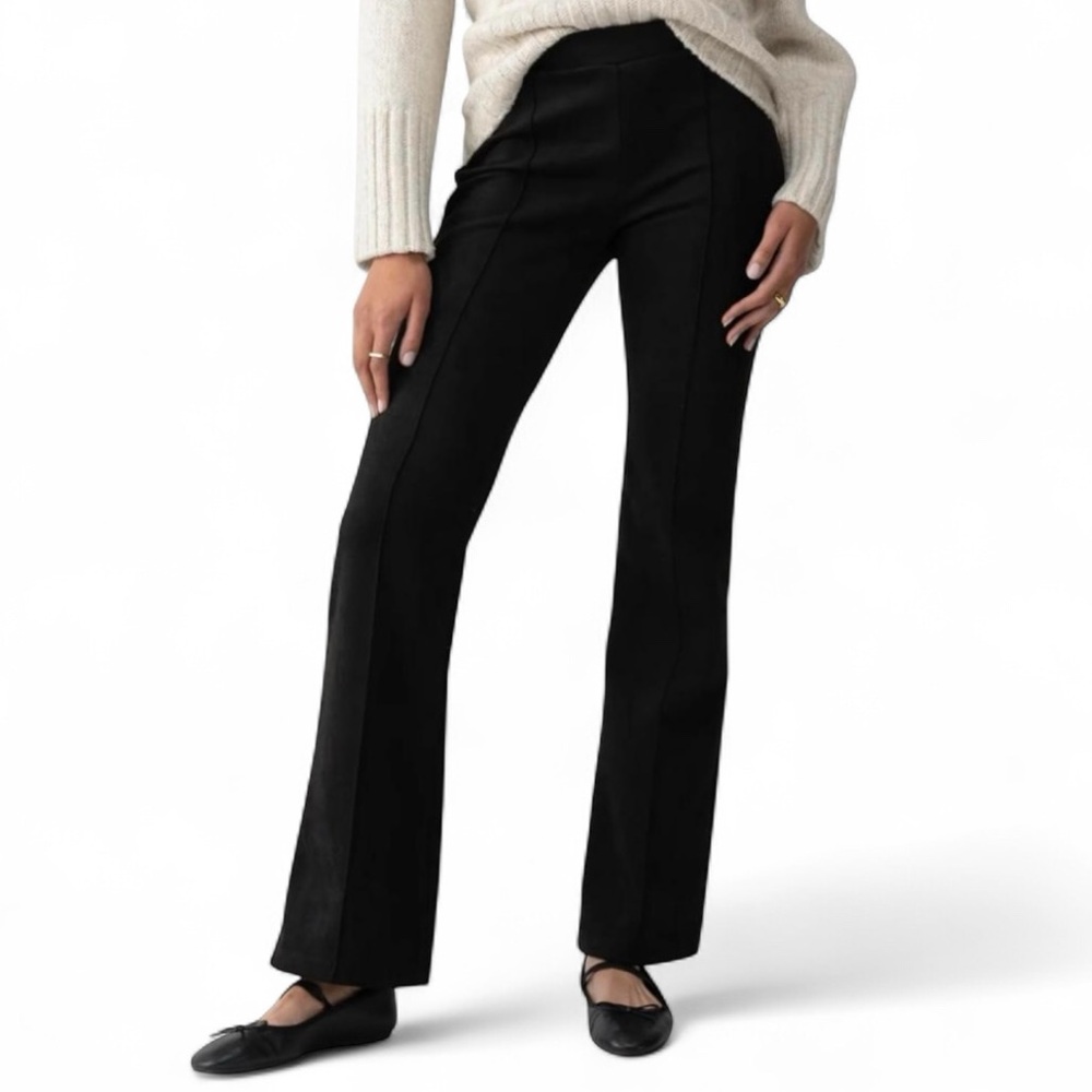 Sanctuary Center Seam High Waist Flare Ponte Pants Black XS